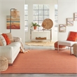 Maklaine Modern / Contemporary 9' x 12' Terracotta Fabric Area Rug