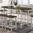 Maklaine Transitional Wood Counter Height Table With Drop Leaf in Walnut