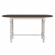 Maklaine Transitional Wood Counter Height Table With Drop Leaf in Walnut