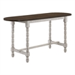 Maklaine Transitional Wood Counter Height Table With Drop Leaf in Walnut