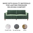 Maklaine Mid-Century Tufted Transitional Futon in Light Green Velvet