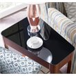 Maklaine Transitional Glass Top Wood End Table in Chestnut Oak