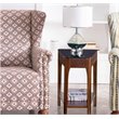 Maklaine Transitional Glass Top Wood End Table in Chestnut Oak