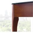 Maklaine Transitional Glass Top Wood End Table in Chestnut Oak