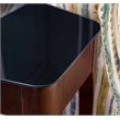 Maklaine Transitional Glass Top Wood End Table in Chestnut Oak