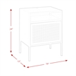 Maklaine Modern Transitional Metal Nightstand with USB Port in Red
