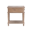 Maklaine Side Table with Drawer and Shelf in Rustic Natural Brown Wood
