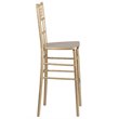 Maklaine Wood Modern Transitional Chiavari Barstool in Gold Finish