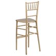 Maklaine Wood Modern Transitional Chiavari Barstool in Gold Finish