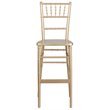 Maklaine Wood Modern Transitional Chiavari Barstool in Gold Finish