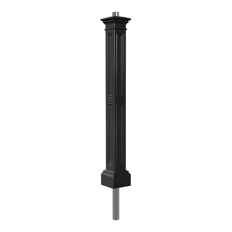 Maklaine Modern Traditional Plastic Lamp Post with Mount in Black