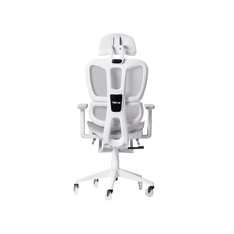 Maklaine Modern Sport Mesh Fabric Gaming Chair in White/Gray