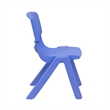 Maklaine Plastic Activity Table Set with 6 School Stacking Chairs in Blue