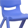 Maklaine Plastic Activity Table Set with 6 School Stacking Chairs in Blue