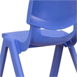 Maklaine Plastic Activity Table Set with 6 School Stacking Chairs in Blue