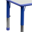 Maklaine Plastic Activity Table Set with 6 School Stacking Chairs in Blue