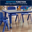 Maklaine Plastic Activity Table Set with 6 School Stacking Chairs in Blue
