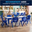 Maklaine Plastic Activity Table Set with 6 School Stacking Chairs in Blue
