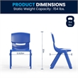 Maklaine Plastic Activity Table Set with 6 School Stacking Chairs in Blue