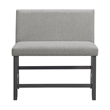 Maklaine Transitional Counter Bench - Upholstered Back in Gray