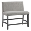 Maklaine Transitional Counter Bench - Upholstered Back in Gray