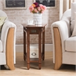 Maklaine Rustic Slate Wood Recliner Wedge End Table in Rustic Oak