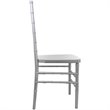 Maklaine Traditional Resin Chiavari Stacking Chair in Silver