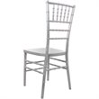 Maklaine Traditional Resin Chiavari Stacking Chair in Silver