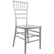 Maklaine Traditional Resin Chiavari Stacking Chair in Silver