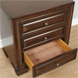 Maklaine Transitional Solid Wood 3-Drawer Nightstand in Brown Cherry