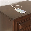 Maklaine Transitional Solid Wood 3-Drawer Nightstand in Brown Cherry
