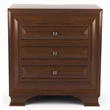 Maklaine Transitional Solid Wood 3-Drawer Nightstand in Brown Cherry