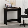Maklaine Engineered Wood Simplistic Study Table in Columbia Walnut/Black