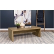 Maklaine Rectangular Farmhouse Engineered Wood Coffee Table in Brown