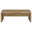 Maklaine Rectangular Farmhouse Engineered Wood Coffee Table in Brown