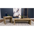Maklaine Rectangular Farmhouse Engineered Wood Coffee Table in Brown
