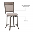 Maklaine Swivel Upholstered Counter Stool Steel Frame in Pewter