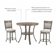 Maklaine Swivel Upholstered Counter Stool Steel Frame in Pewter