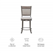 Maklaine Swivel Upholstered Counter Stool Steel Frame in Pewter