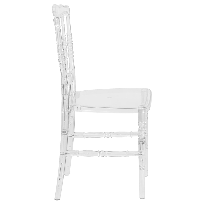 Maklaine Modern / Contemporary Elegant Napoleon Stacking Chair In Crystal Ice