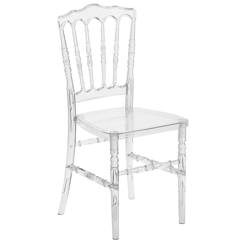 Maklaine Modern / Contemporary Elegant Napoleon Stacking Chair In Crystal Ice