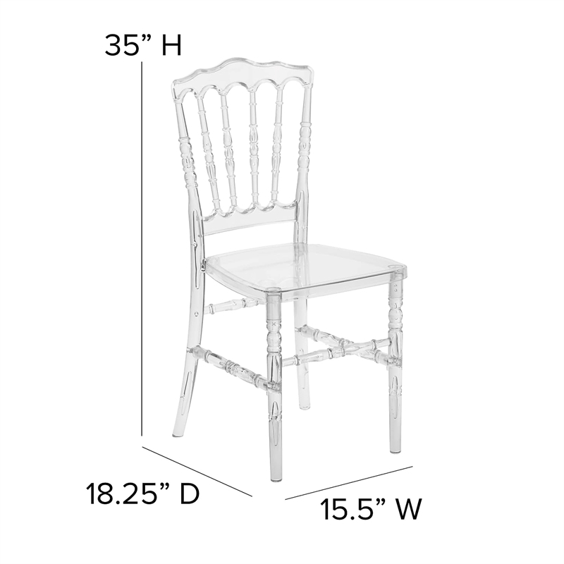 Maklaine Modern / Contemporary Elegant Napoleon Stacking Chair In Crystal Ice
