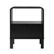 Maklaine 1-Drawer Wood Nightstand with Rounded Edge in Black