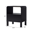 Maklaine 1-Drawer Wood Nightstand with Rounded Edge in Black