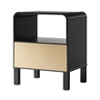 Maklaine 1-Drawer Wood Nightstand with Rounded Edge in Black