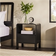 Maklaine 1-Drawer Wood Nightstand with Rounded Edge in Black