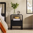 Maklaine 1-Drawer Wood Nightstand with Rounded Edge in Black
