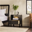 Maklaine 1-Drawer Wood Nightstand with Rounded Edge in Black