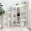 Maklaine Engineered Wood 5-Cube Reversible Open Shelf in White