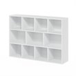 Maklaine Engineered Wood 11-Cube Reversible Open Shelf Bookcase in White